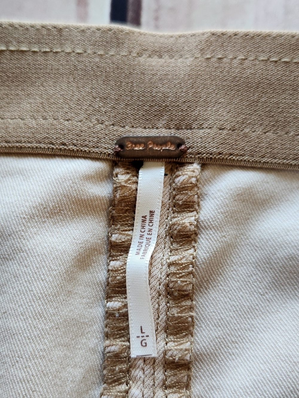 Free People "Femme Fatal Pull-on Skirt" Khaki Tan #OB835403, Women's Size L - Picture 6 of 9